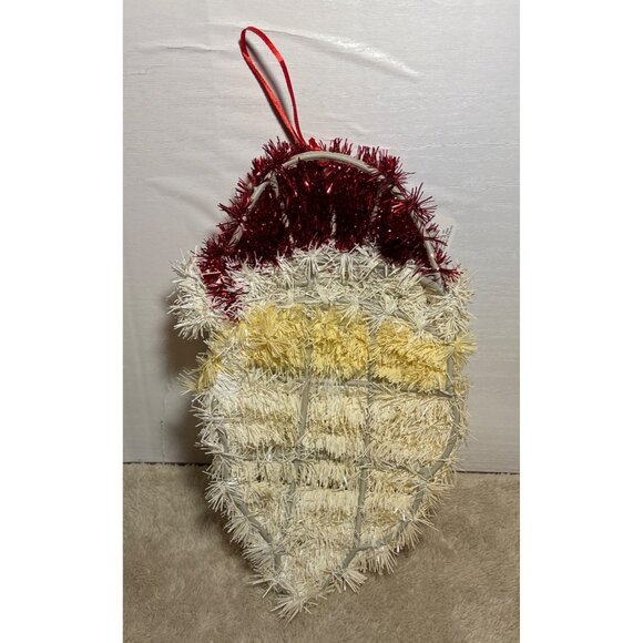 Decorative Santa Tinsel Face Wall Hanging 12 X 7" - Picture 2 of 6